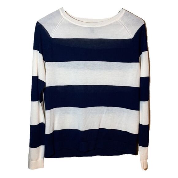 Vero Moda Longsleeve Light Top - Navy & Cream - Picture 1 of 10
